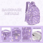 Schulrucksack Mädchen Teenager Damen Schultasche Rucksack Set Gänseblümchen Schulranzen für Mädchen Schule Freizeit mit Lunchpaket Tasche und Mäppchen