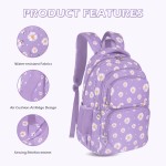 Schulrucksack Mädchen Teenager Damen Schultasche Rucksack Set Gänseblümchen Schulranzen für Mädchen Schule Freizeit mit Lunchpaket Tasche und Mäppchen