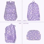 Schulrucksack Mädchen Teenager Damen Schultasche Rucksack Set Gänseblümchen Schulranzen für Mädchen Schule Freizeit mit Lunchpaket Tasche und Mäppchen